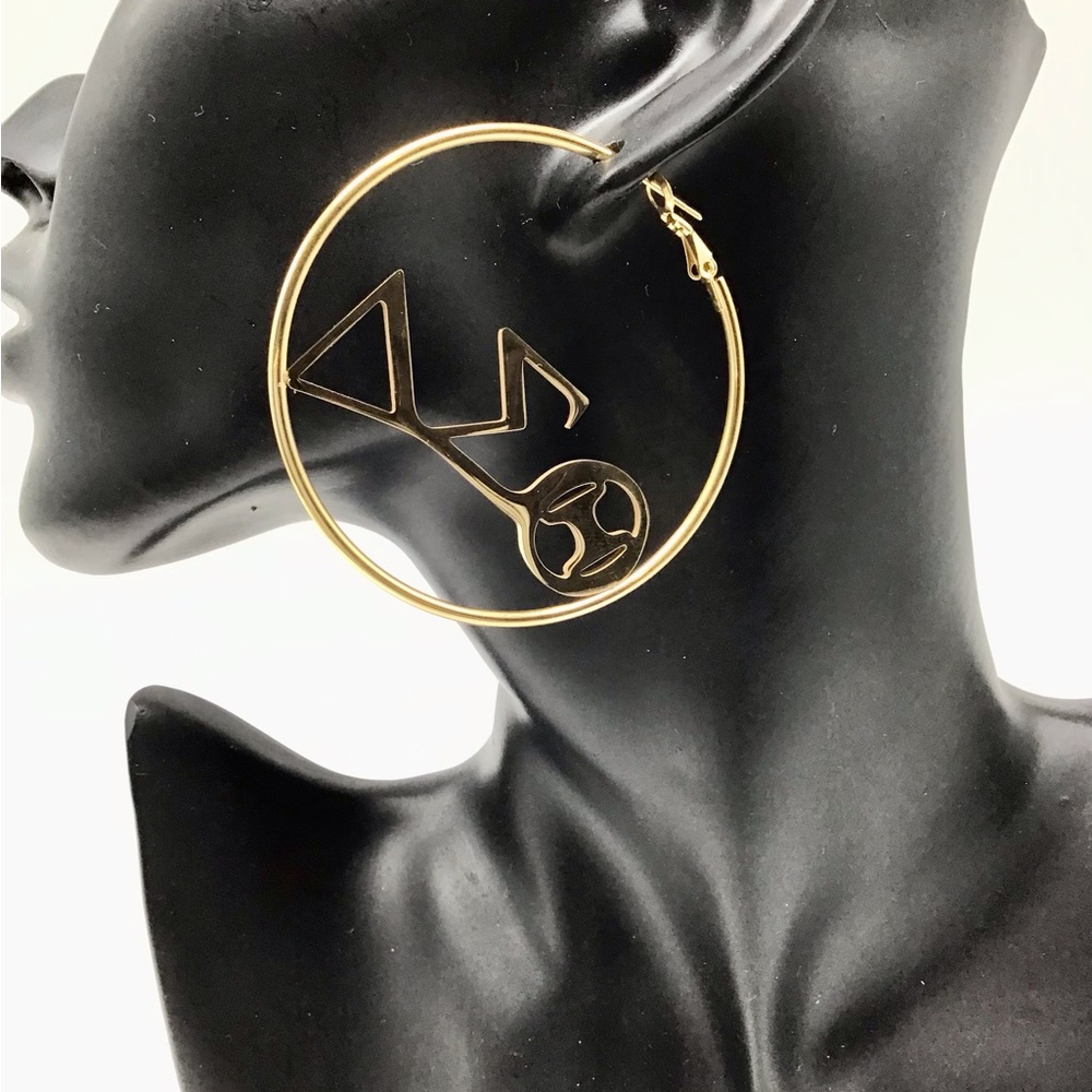Delta Sigma Theta Gold Hoop Earrings
